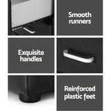 Artiss 2X Bedside Table 2 Drawers Side Table Leather - CADEN Black BFRAME-E-BSIDE-BKX2