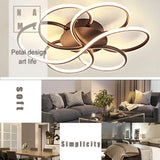 BAMDECOR AD2585 Black Creative Flower Shape Design Ceiling Lamp Acrylic Flush Mount Chandelier V255-BAM-AD2585-BLK-80
