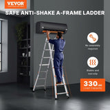 Telescoping Ladder A Frame, 13 FT Compact Aluminum Extension Ladder, Multi-Function Portable V952-DGNAZXYST40MJ7HIQV0