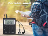 2X Portable Radio FM/AM Dual Band Stereo Digital Portable Mini Radio Receiver with LCD Display V1192-AZ-W-23090