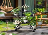 Rolling Metal Plant Stand Indoor Outdoor Garden Display Shelf V178-66993
