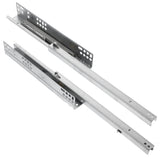 2Pcs Plated Silver Drawer Slide Rails Two Section Silent Buffer Rails Cold Rolled Steel V1192-AZ-W-25078