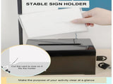 Black Acrylic Donation Box with Lock, Ballot Slot and Removable Sign Holder, 15.7 x 11.5 x 10.2 cm V1188-MS-731-131