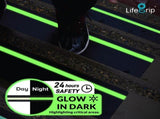 6"x32" Anti Slip Traction Treads 10 Pack, with Glow in Dark Stripe, Best Grip Tape Grit Non Slip, V1107-116-16205-BLA6