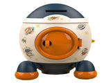 Cartoon Style Space Rocket Piggy Bank Money Bank Money Saving Jar Boys Girls Gift Morandi Blue V1294-YM0703-3117230042011