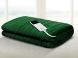 Giselle Electric Throw Rug Heated Blanket Washable Snuggle Flannel Winter Green EB-THROW-RUG-GN