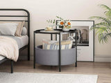 Round Side Table Bedside Storage Basket V63-921051
