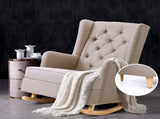 Artiss Rocking Chair Armchair Linen Fabric Beige Gaia UPHO-C-AVAN-KD-BG-AB