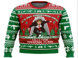 Men's Hans Gruber Nakatomi Plaza Ugly Christmas Sweatshirt, Long Sleeve Graphic Pullover for Holiday V1189-LC-SD-00008