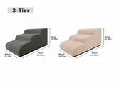 Orthopedic Foam Pet Stairs with Washable Cover Safe 2, 3, & 4 Tier Dog Ramp for Bed & Couch V1341-ZY-UK8L3UKJ-GREY-3TIER