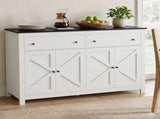 Artiss Buffet Sideboard Storage Cabinet Kitchen Cupboard 2 Drawers 140CM Black FUR-C-SID140-BK-AB