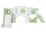Keezi Kids Slide Swing Set Ball Hoop Rings Football Outdoor Toys Green KPS-SLIDE-INSECT-GN