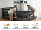 Giselle Bedding Single Mattress 34cm Euro Top with 5-Zone Pocket Spring Support Black MATTRESS-E-MUSE-34-S