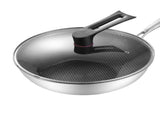 Stainless Steel Wok Pan Double Sided Honeycomb 3 Layer Prevent Sticking Easy Cleaning Wok for V1294-YM0717-3118220189613