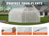 Walk-in Tunnel Greenhouse 9.58x6.43x6.23ft Galvanized Frame PE Cover White V952-SDXWS10X7X7F4BYNQV0