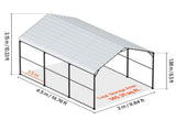 Heavy Duty Metal Carport, 10' x 15' Outdoor Carport with Galvanized Steel Frame & Roof, Car Tent V952-ZXCP10X15FT0DUG2BV0