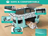 Foldable Pet Playpen for Cats and Small Dogs, Portable Puppy Exercise Cage, Indoor Pet Enclosure V1341-ZY-2A7CVKYU-2XL-GREEN