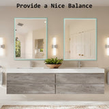 2 Set Wall Mirror Rectangular Frame Bathroom 70x90cm Turquoise V274-FT-BM-PSSQ-LB7090-X2
