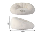 Artiss Single Small Boneless Couch Comfy Bean Bag for Living Room Faux Fur White SBED-M-FA-1S-BG