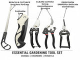 Heavy-Duty 5-Piece Gardening Tool Set 3 Pruning Shears & 2 Folding Saws, Stainless Steel Blades, V1107-CS-YYWJT