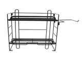 Toilet Storage Shelves Iron Wall Mounted 2 Layers Foldable Grid Home Decoration with Hooks for V1294-YM0716-3112220053012