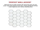 Tiles 3D Peel and Stick Wall Tile Hexagon White V63-836601