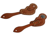 1 Pair Spur Strap Western Retro Horse Spur Strap with Buckle for Horse Training Protective Equipment V1294-YM0521-3111220311611