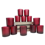 40 Pack Red Frosted Glass Votive Tealight Candle Holders Valentines Day Xmas Wedding Decor Glass V382-RFHX40