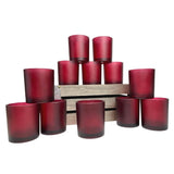 20 Pack Red Frosted Glass Votive Tealight Candle Holders Valentines Day Xmas Wedding Decor Glass V382-RFHX20