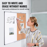 48"x 36" Whiteboard & Cork Combo with Aluminum Frame 2-in-1 Magnetic Dry Erase Bulletin V952-RMB48X36BBRMT05ZSV0