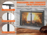 Fireplace Screen 1 Panel with Door, Sturdy Iron Mesh Fireplace Screen, 990MM Spark Guard V952-BLMHSJY3545I44JO4V0