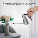 900ml Stainless Steel Watering Can Brushed Garden Planting Indoor Outdoor V1294-YM0722-JY01276
