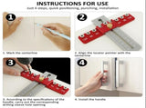 Aluminum Alloy Cabinet Handle Drilling Jig with Adjustable Cross Sliding Structure for Precise Hole V1341-ZY-A7LKDZNE-RED