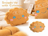 Mooncake Shaped Plush Stuffed Toy Soft Cotton Short Plush Decorative Pillow for Home Decor Car V1369-AZ3-W-13500