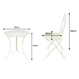 Bordeaux 3pc Setting Round Table 2 Chairs V637-48120SET
