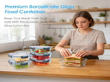 5 Pieces Glass Food Storage Containers with Lids, Airtight Leakproof BPA-Free, Oven Freezer V1237-ZY-917-028