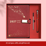 2027 Hardcover Daily Planner Textured Faux Leather Cover, Smooth Eye-Friendly Thick Paper, Gift Box V1232-JSBLH-005