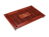 Chinese Style Kongfu Tea Tray Wooden Teaboard Drainage Water Storage Serving Tray Orchid Pattern V1294-YM0703-3118230040312