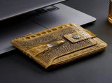 Men'S Wallet Genuine Leather Wallet Alligator-Embossed Wallet Horizontal Wallet - Coffee color V1347-918-64784-COF-M