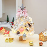 mini desktop Christmas tree, flocked pink Christmas tree, Christmas tree set, Christmas decorations, V1106-128-84940-CHR-4