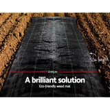 Instahut 0.915x50m Weed Mat Weedmat Control Plant WD-B-0915X50-BK