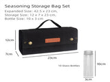 Black canvas spice storage box With 10 bottles V888-ELOSUNG39088