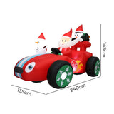 Santaco Christmas Inflatable 2.4M Santa Racing Sleigh INFL1052