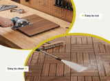 Gardeon 27PCS Wood Deck Tiles 30x30cm Interlocking Floor Tiles for Patio Balcony Garden GD-WT-27PCS-BR