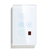 Tuya Zigbee Smart Fan Light Switch US Network Connection APP Control / Assistant Voice Control White V1370-AZ4-07543