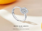 Elegant Square Moissanite Ring 1 Carat Halo Design in S925 Sterling Silver Adjustable Band for V1107-CS-MSSZJ