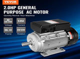 1.5KW Electric Motor 1400 rpm, AC 220240V 9.85A, 90L, B3 Frame, Air Compressor Motor Single Phase, V952-TYJLIECDJ172RCGCBV7