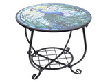 Metal Round Side Table Iron Decorative Patio Accent Table Outdoor Coffee Table for Garden Balcony V1294-YM0901-3116250020311
