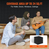 Acoustic Foam Panels 24 Pack 12 x 12 x 2 in for Studio Wall and Ceiling V952-FZZSPMBHSL12YD9F3V0