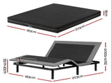 Artiss King size bed frame with Giselle Bedding King Mattress, adjustable bed Base Combo for Snoring EAB-8183-SHADOW-18-K